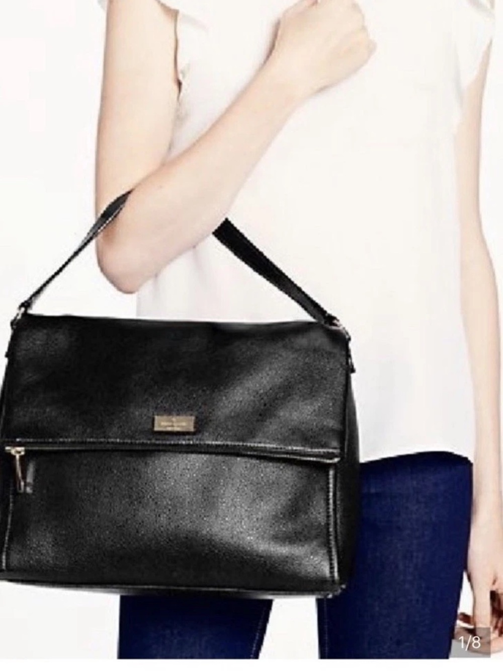 Kate Spade Highland Places Medium Maria Black Pebble Leather Bag/Crossbody